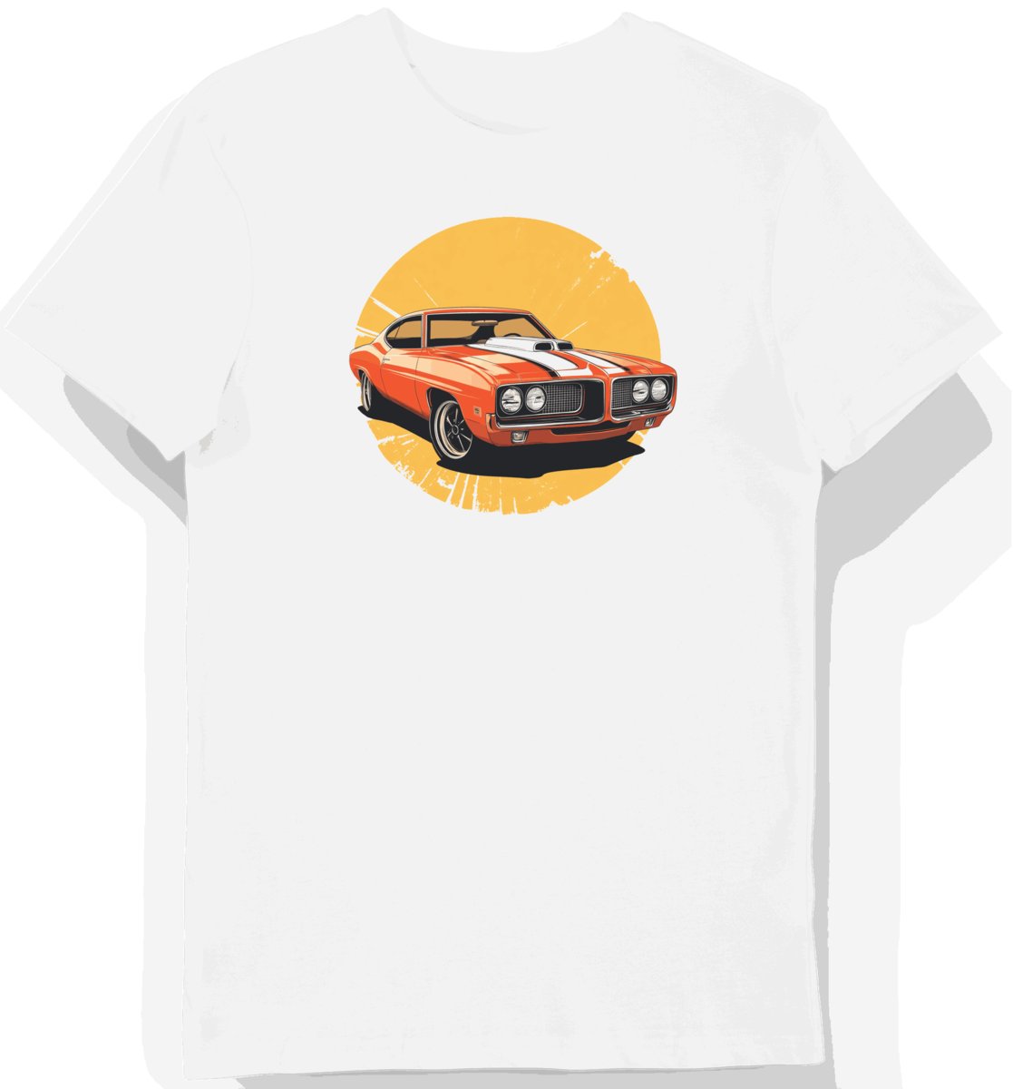 Koszulka męska biała Klasyczne Auto w Słonecznym Blasku XL