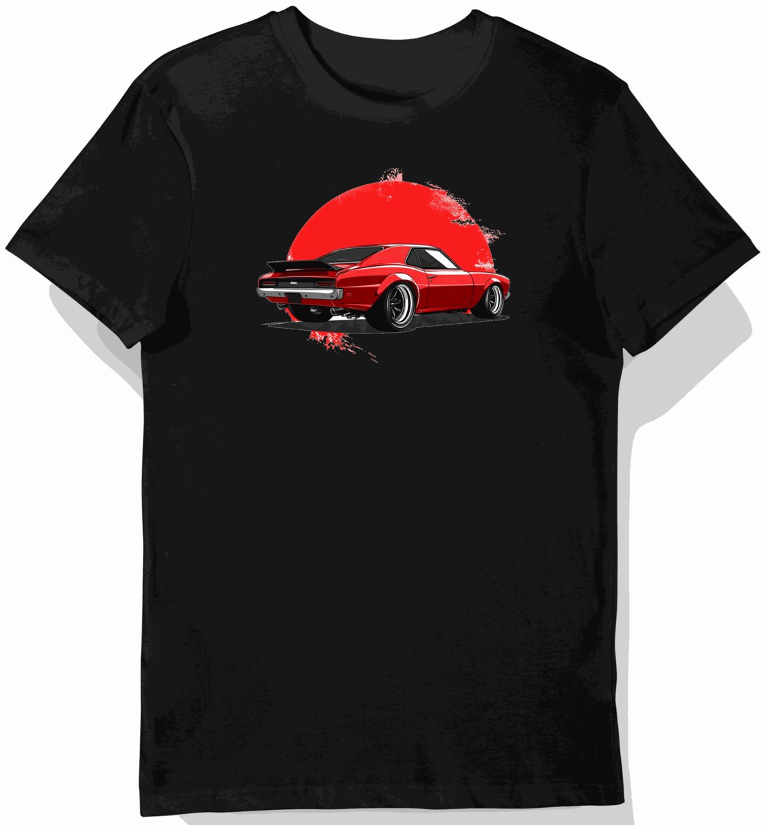 Koszulka męska czarna Klasyczne Auto w Stylu Retro XXL