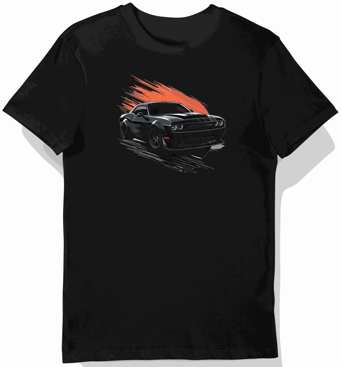Koszulka męska czarna z Dynamiką Dodge Challenger L