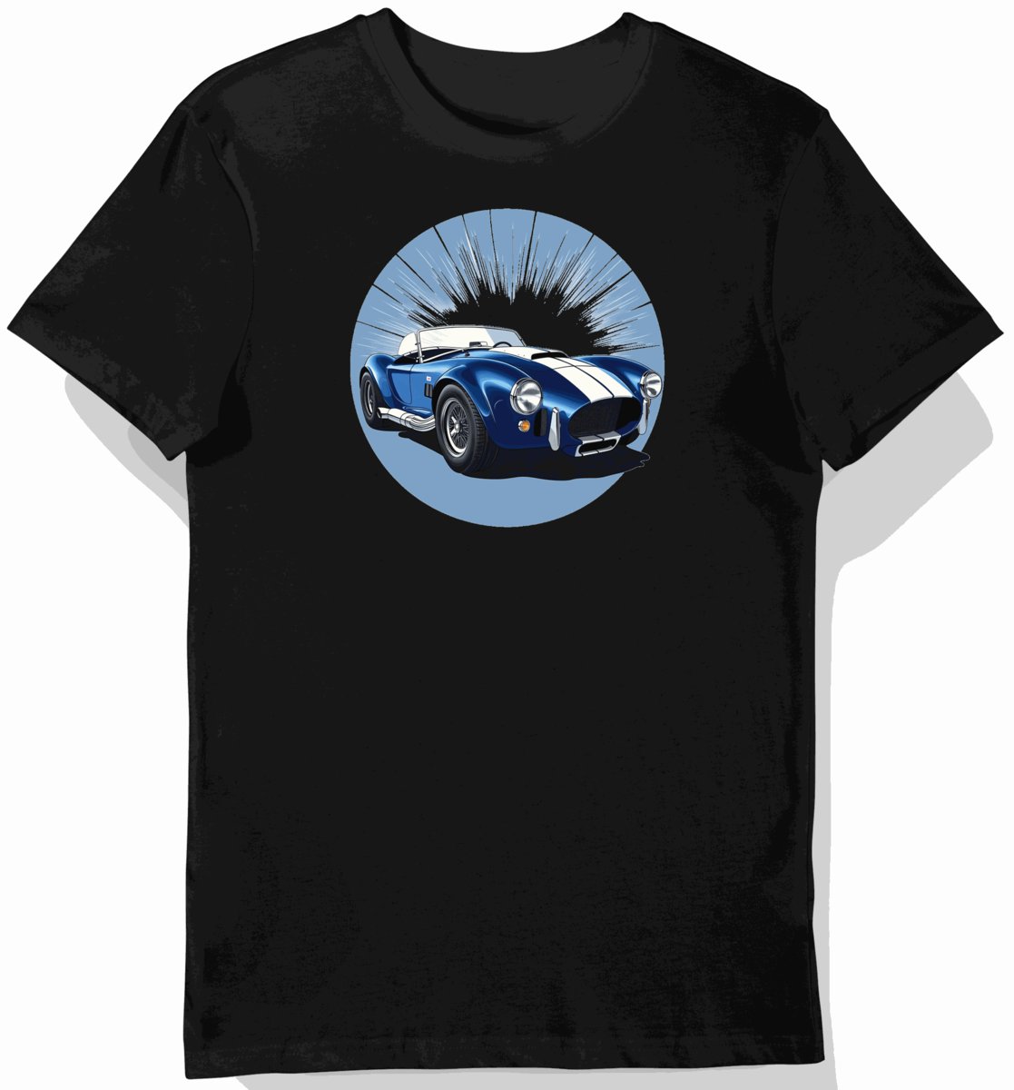 Koszulka męska czarna z motywem klasycznego Shelby Cobra S