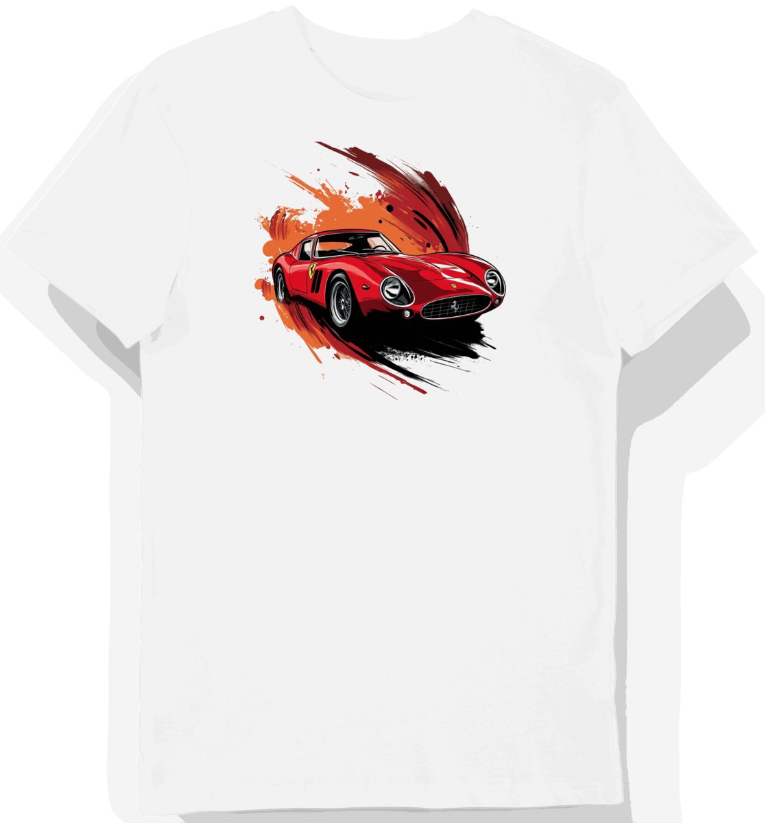 Koszulka męska biała z klasycznym stylem Ferrari 250 GTO XL