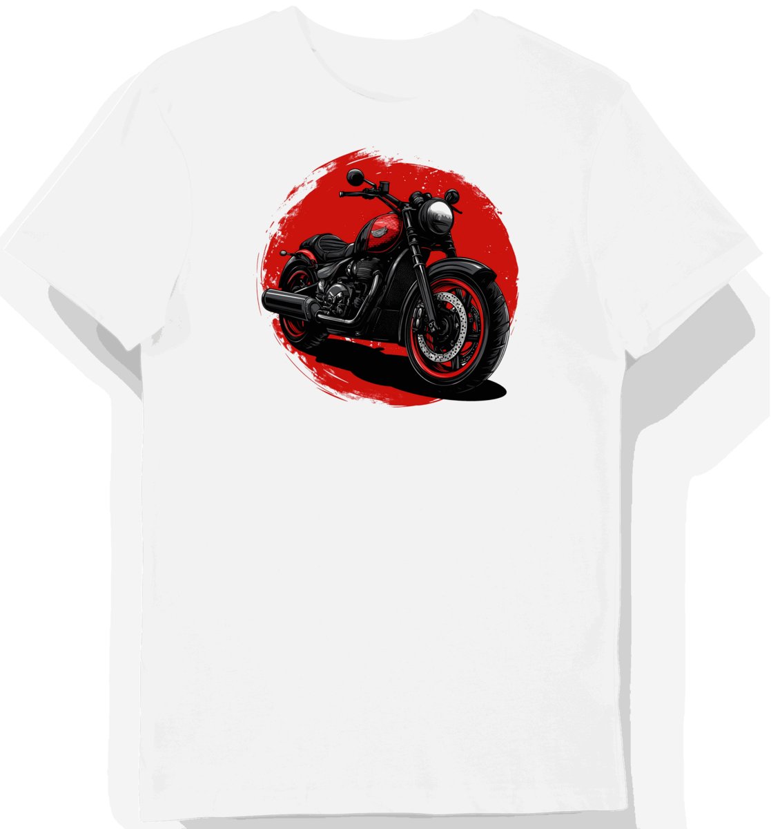 Koszulka męska biała z Eleganckim Motywem Motocyklowym 3XL