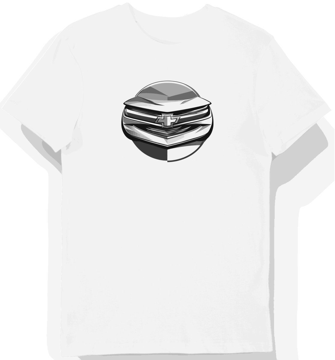 Koszulka męska biała z logo Chevrolet w eleganckim stylu S