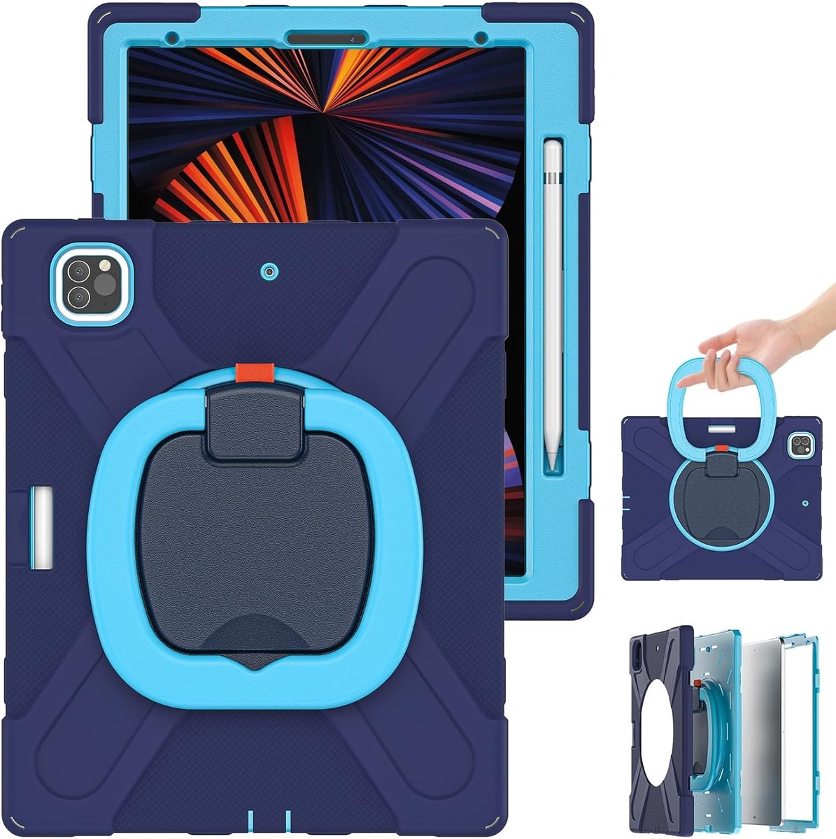 Etui do iPad Pro 11” z Podstawką i Paskiem na Ramię Niebieskie