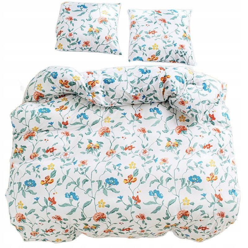 Pościel 140x200 bawełna satynowa dwustronna GierekHoff 2 el kwiaty