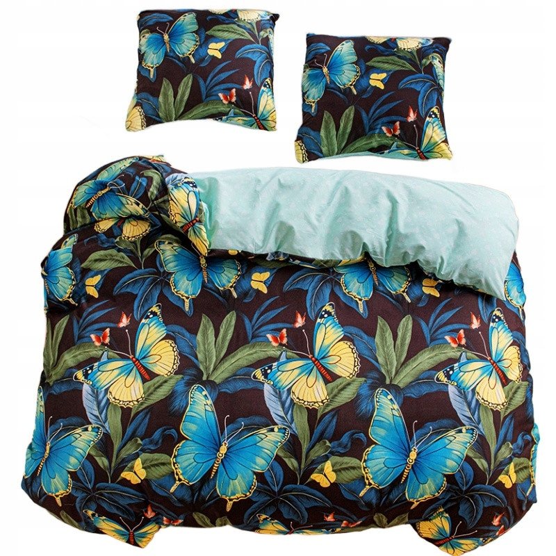 Pościel 140x200 bawełna satynowa dwustronna GierekHoff 2 el motyle