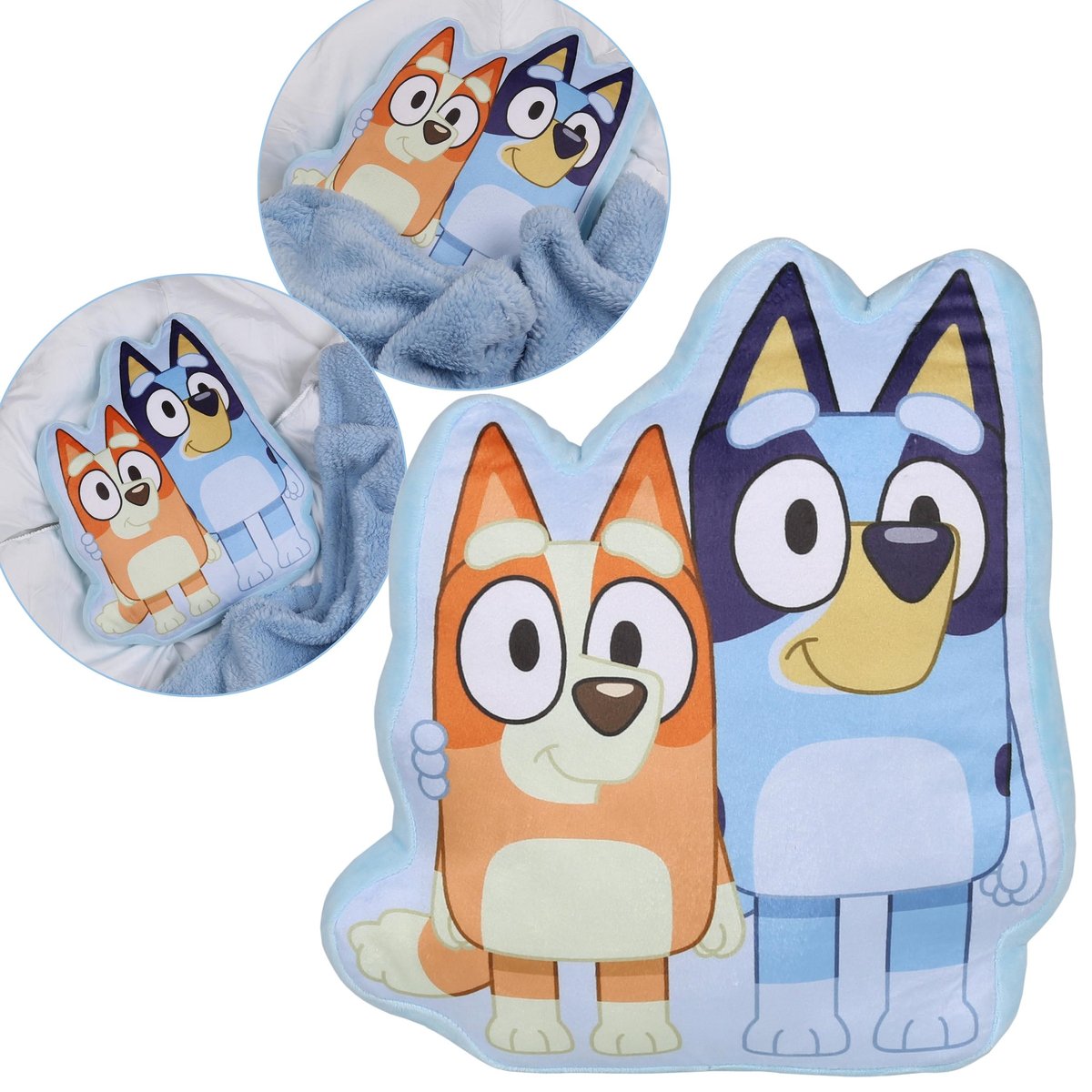 Bluey Bingo MIĘKKA Poduszka dekoracyjna, ozdobna, WELUROWA kształtka do pokoju dziecka 34x28cm OEKO-TEX