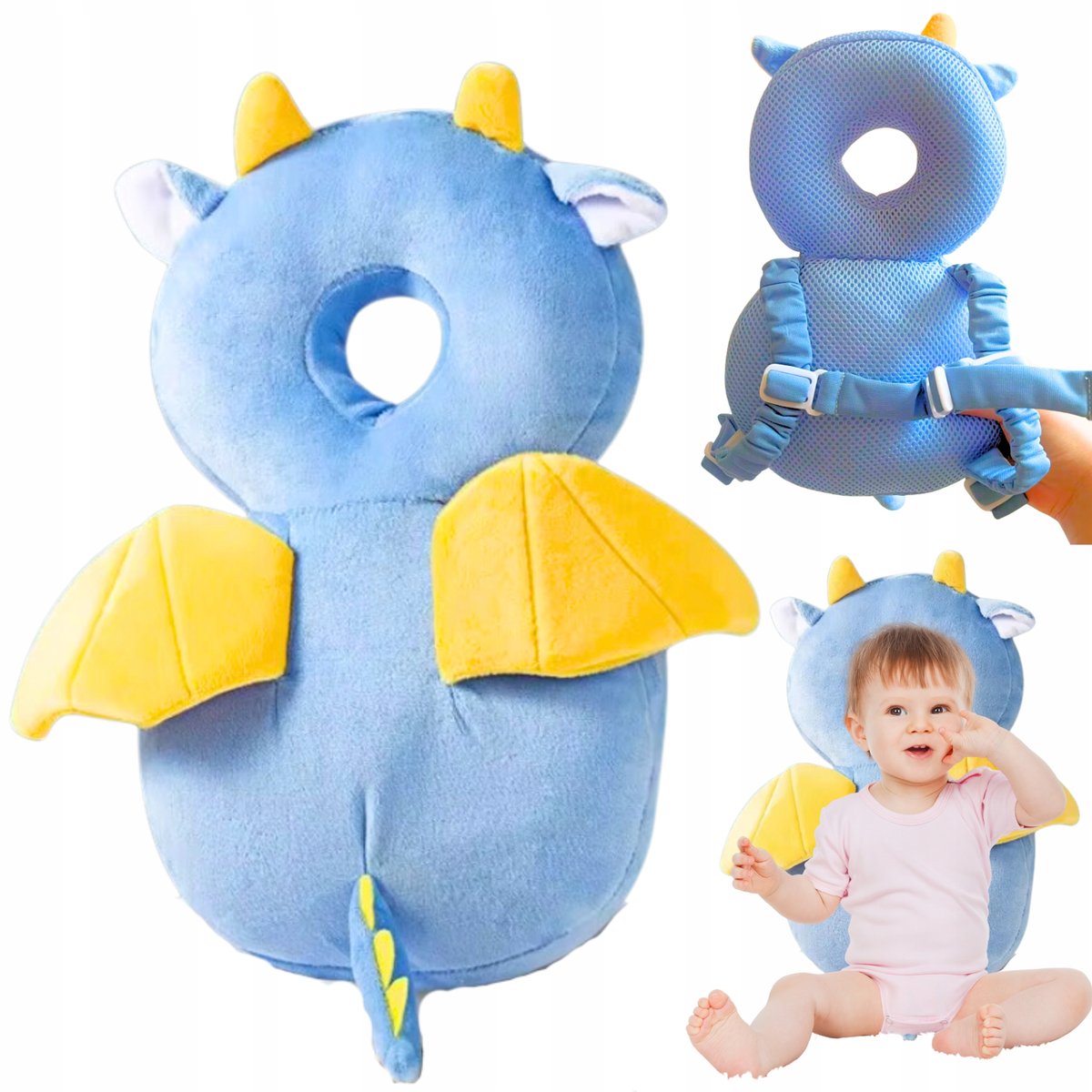Plecak Do Nauki Chodzenia Ochrona Głowy Przed Upadkiem Poduszka Smok