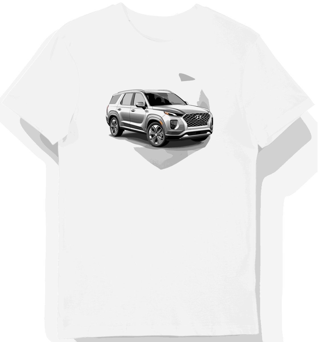 Koszulka męska biała z eleganckim motywem Hyundai Palisade 3XL