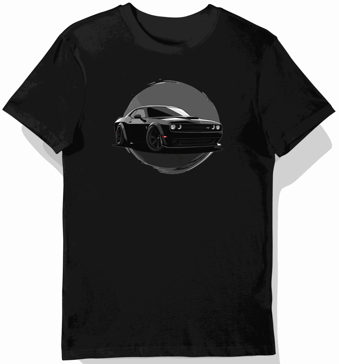 Koszulka męska czarna z motywem wyścigowego auta w cieniu 3474 3XL