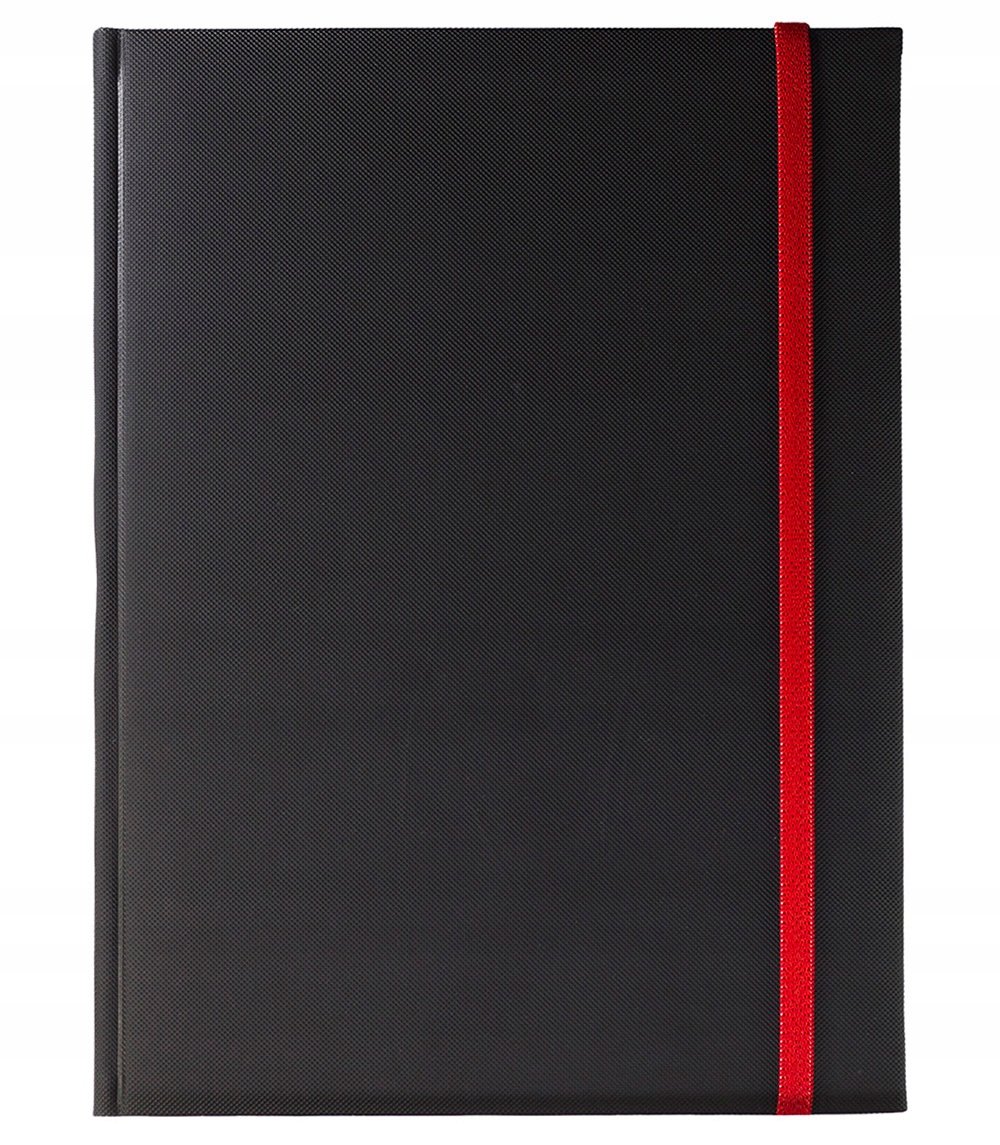 Notes książkowy A4 Delli czarny gumka zamykająca czerwona, notatnik