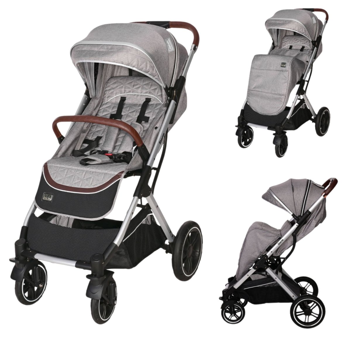 WÓZEK SPACEROWY SPACERÓWKA LEKKA LORELLI STORM SZARA