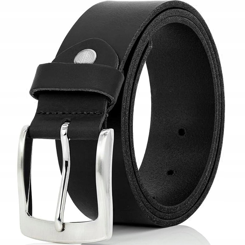 KLASYCZNY PASEK MĘSKI SKÓRZANY CZARNY SKÓRA NATURALNA PAS DO SPODNI 130cm