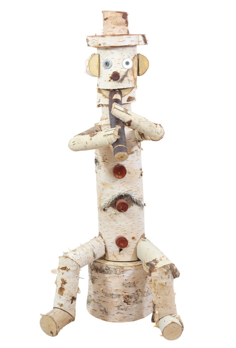 FIGURKA OGRODOWA FLECISTA ozdoba drewniana brzozowa do ogrodu 55cm