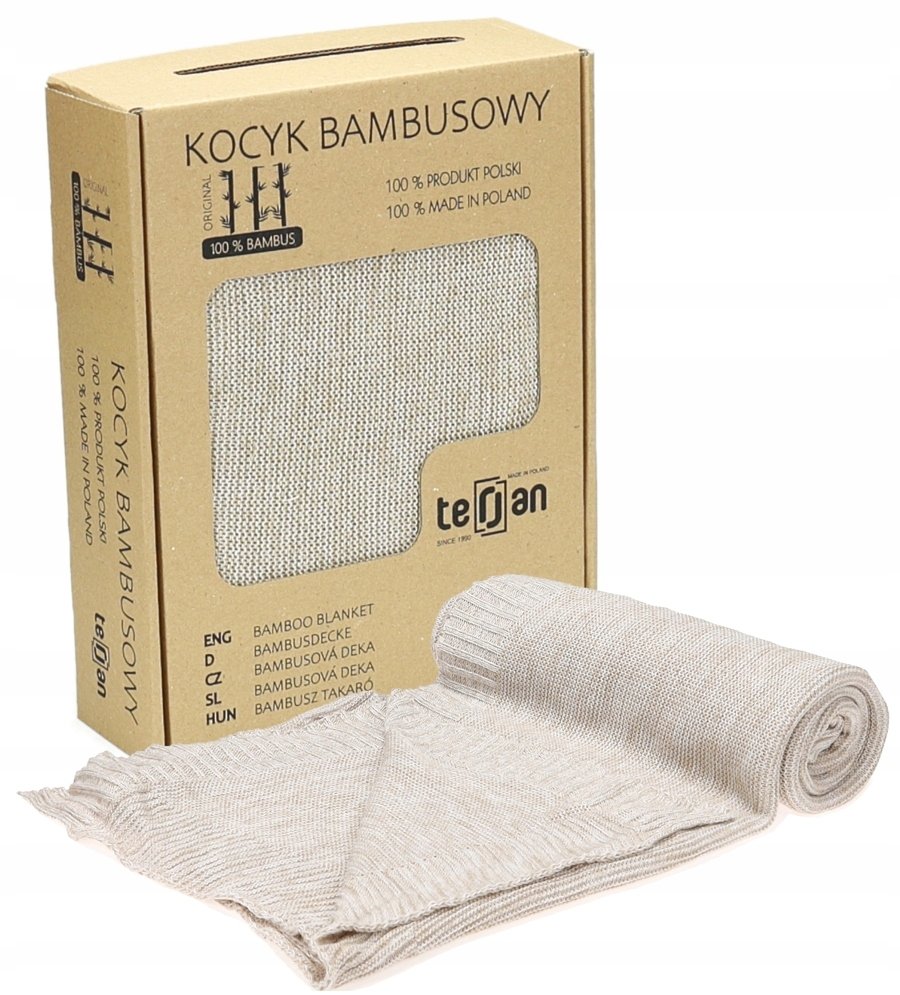 TERJAN kocyk bambusowy 100x80 TWO LEFT LARK beżowy