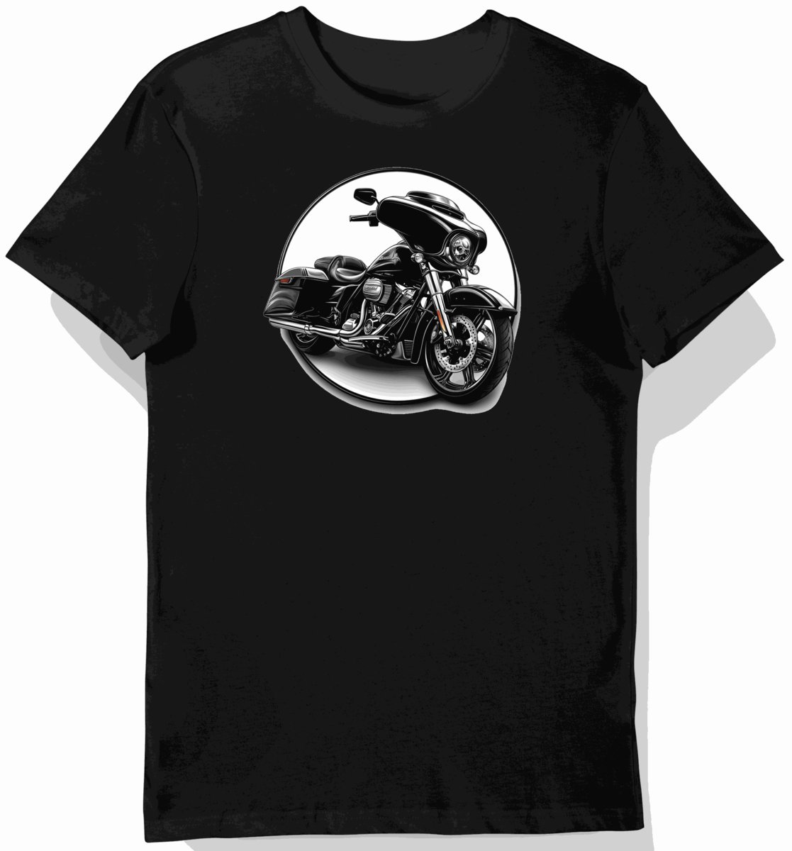 Koszulka męska czarna z Motywem Eleganckiego Motocyklu Harley M