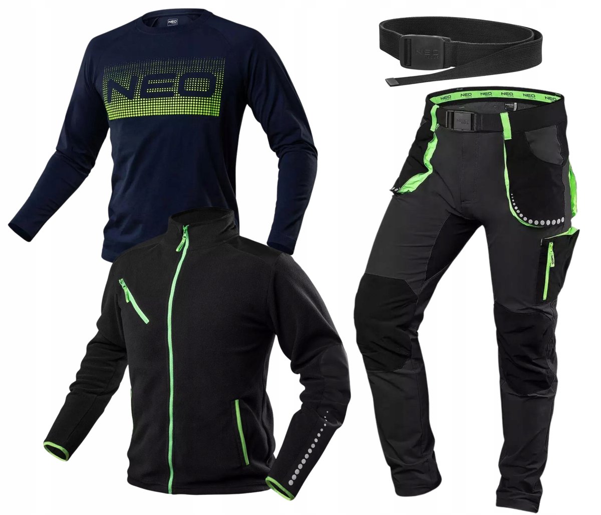 Komplet męskiej odzieży roboczej BHP, roz. S NEO Spodnie + Polar + T-Shirt