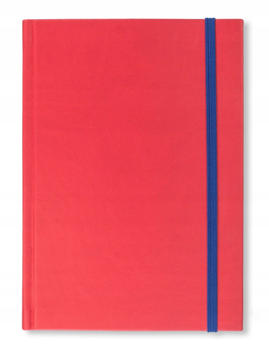 NOTES KSIĄŻKOWY ZAMYKANY A5 CZERWONY TURY BLOK DO WYBORU GUMKA NIEBIESKA