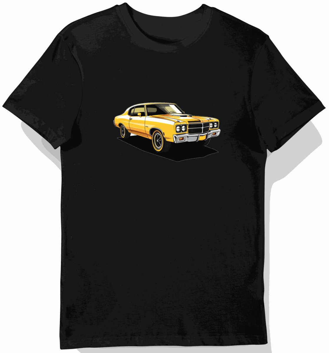 Koszulka męska czarna Klasyczny Wóz w Słonecznej Scenerii XXL