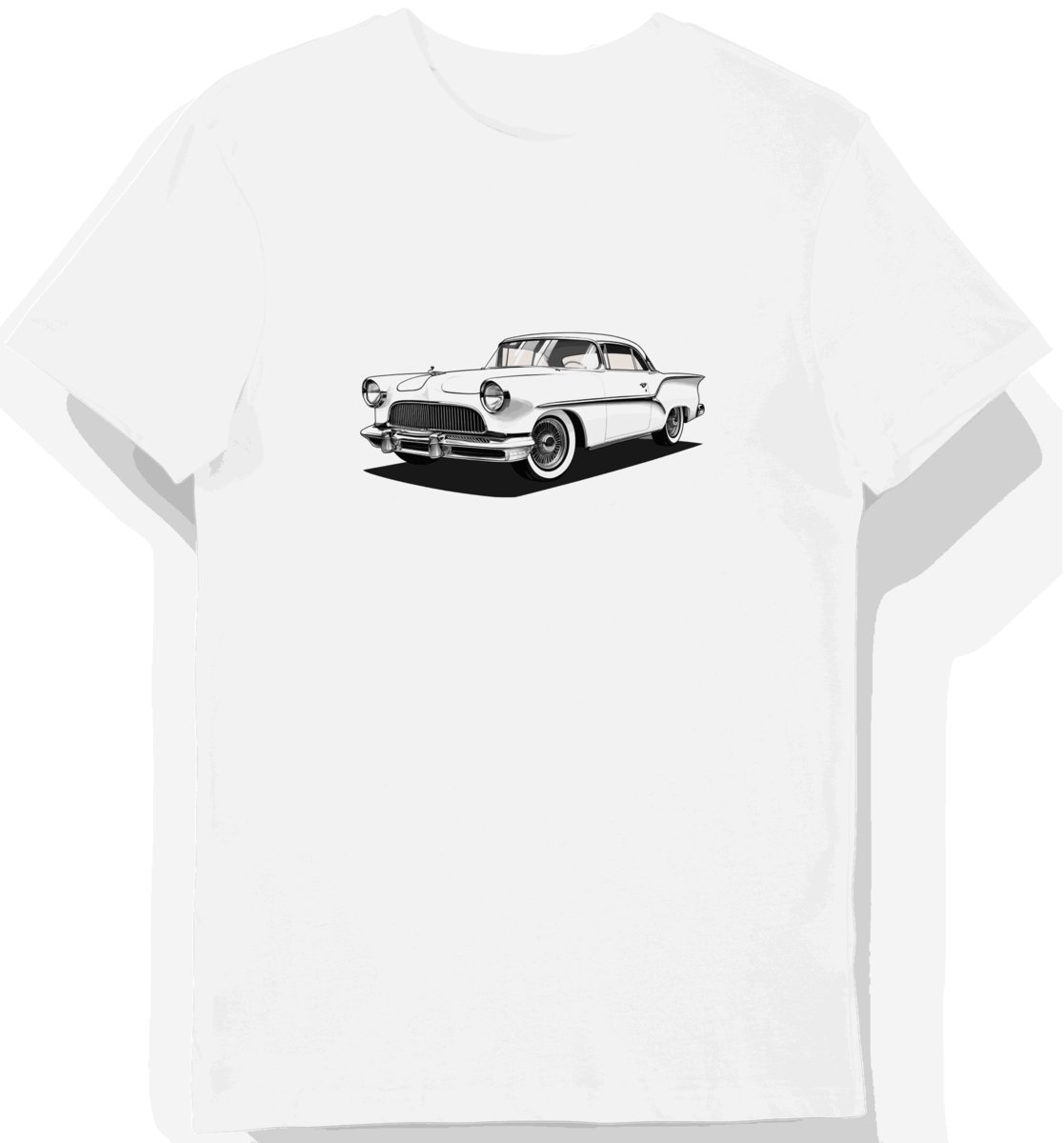 Koszulka męska biała Elegancki Styl Chrysler 300 1955 XXL