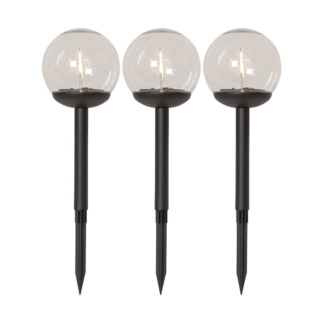Zestaw 3x lampa solarna ogrodowa LED wbijana GLOBE