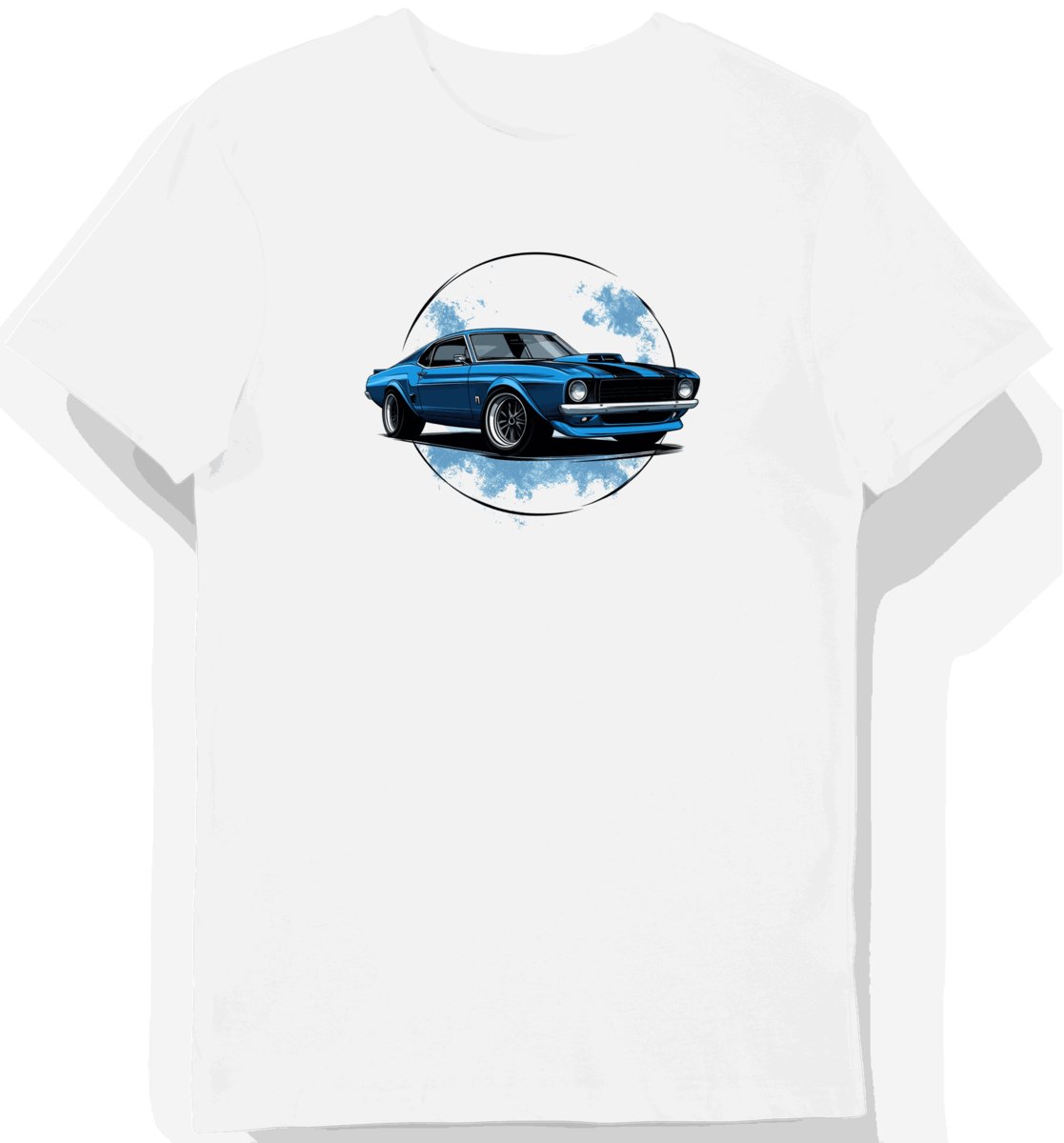 Koszulka męska biała z Wizerunkiem Klasycznego Forda Falcona XL