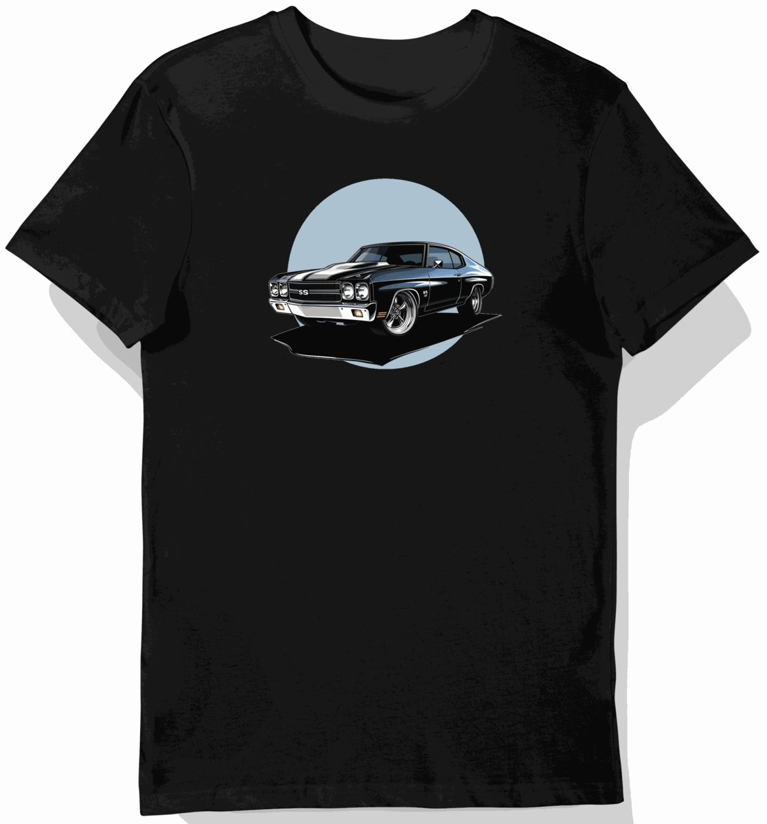Koszulka męska czarna z klasycznym urokiem Chevelle SS L