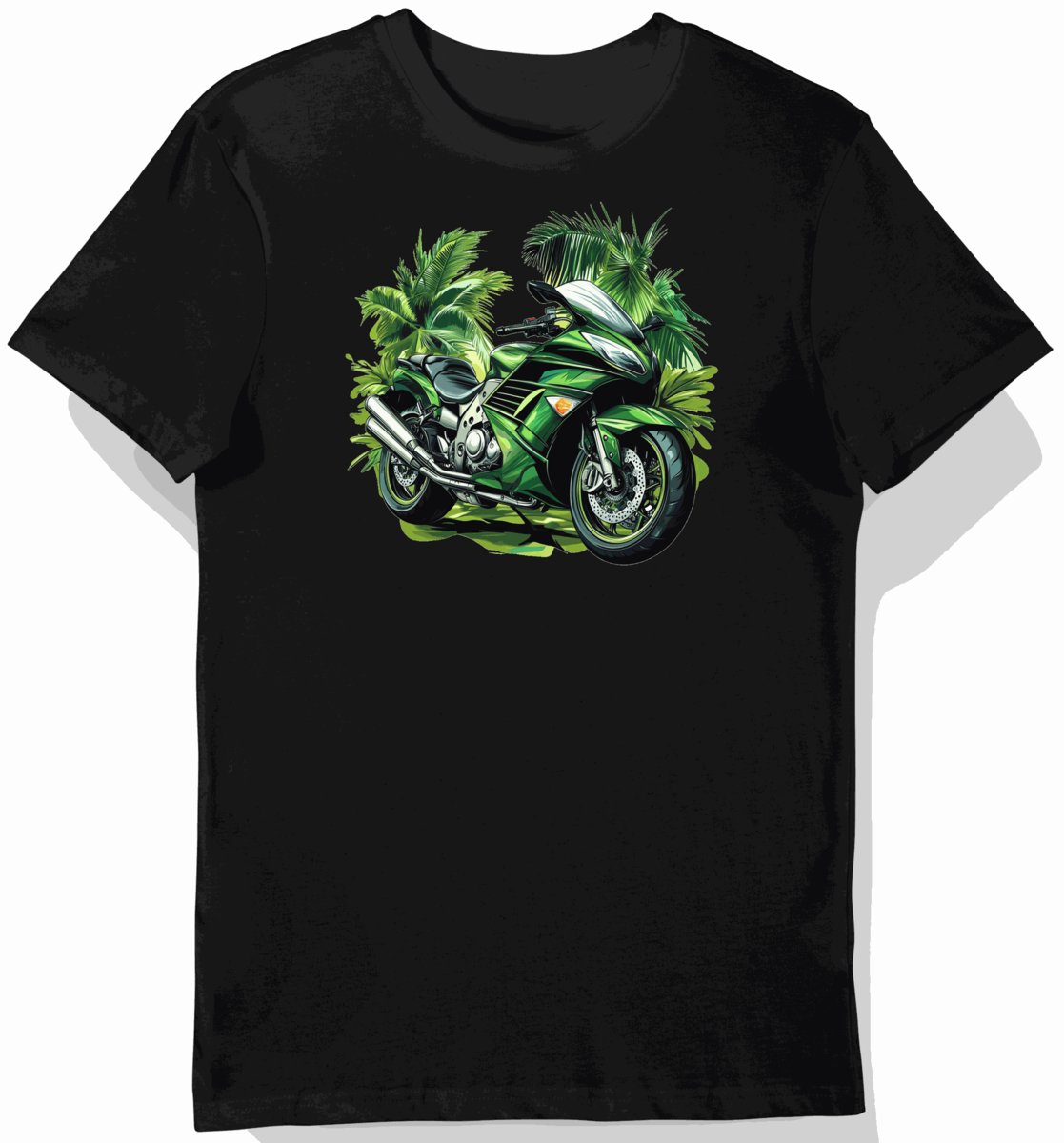 Koszulka męska czarna z motywem motocykla Kawasaki Concours M