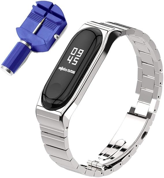 ETUI DO ZEGARKA XIAOMI MI BAND 4/3 SREBRNE Z BRANSOLETĄ STAL NIERDZEWNA
