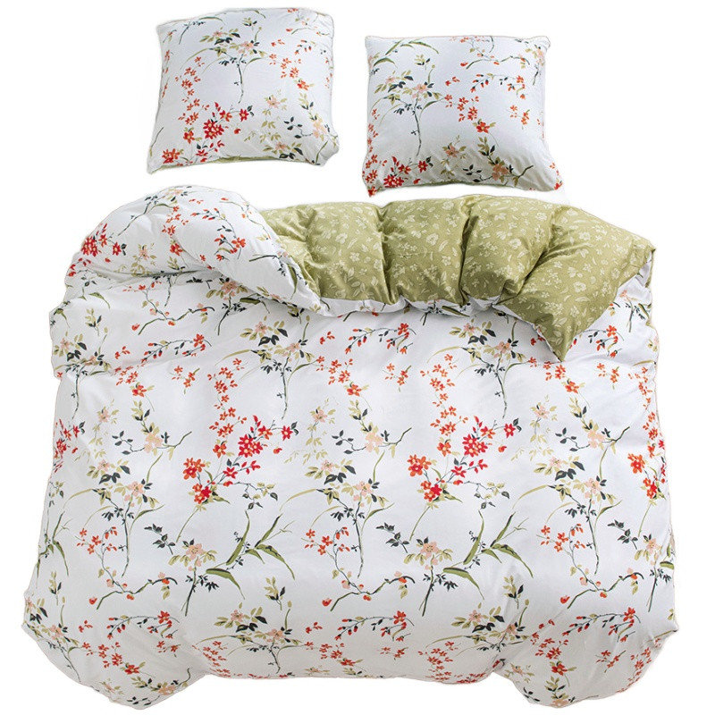 Pościel 140x200 bawełna satynowa dwustronna GierekHoff 2 el kwiaty