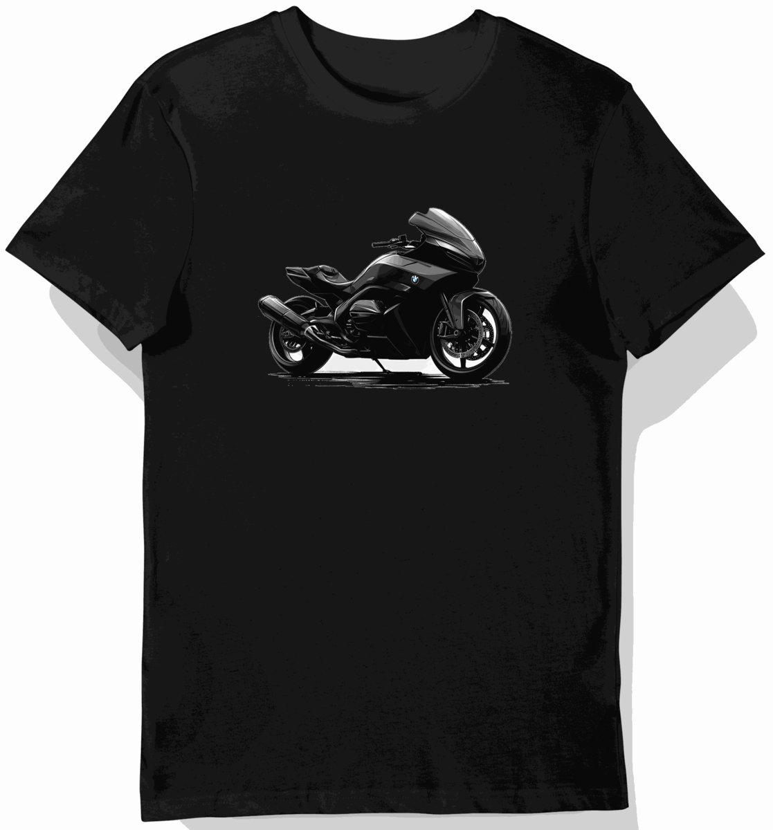 Koszulka męska czarna z Futurystycznym Motocyklem w Mglistym Klimacie L