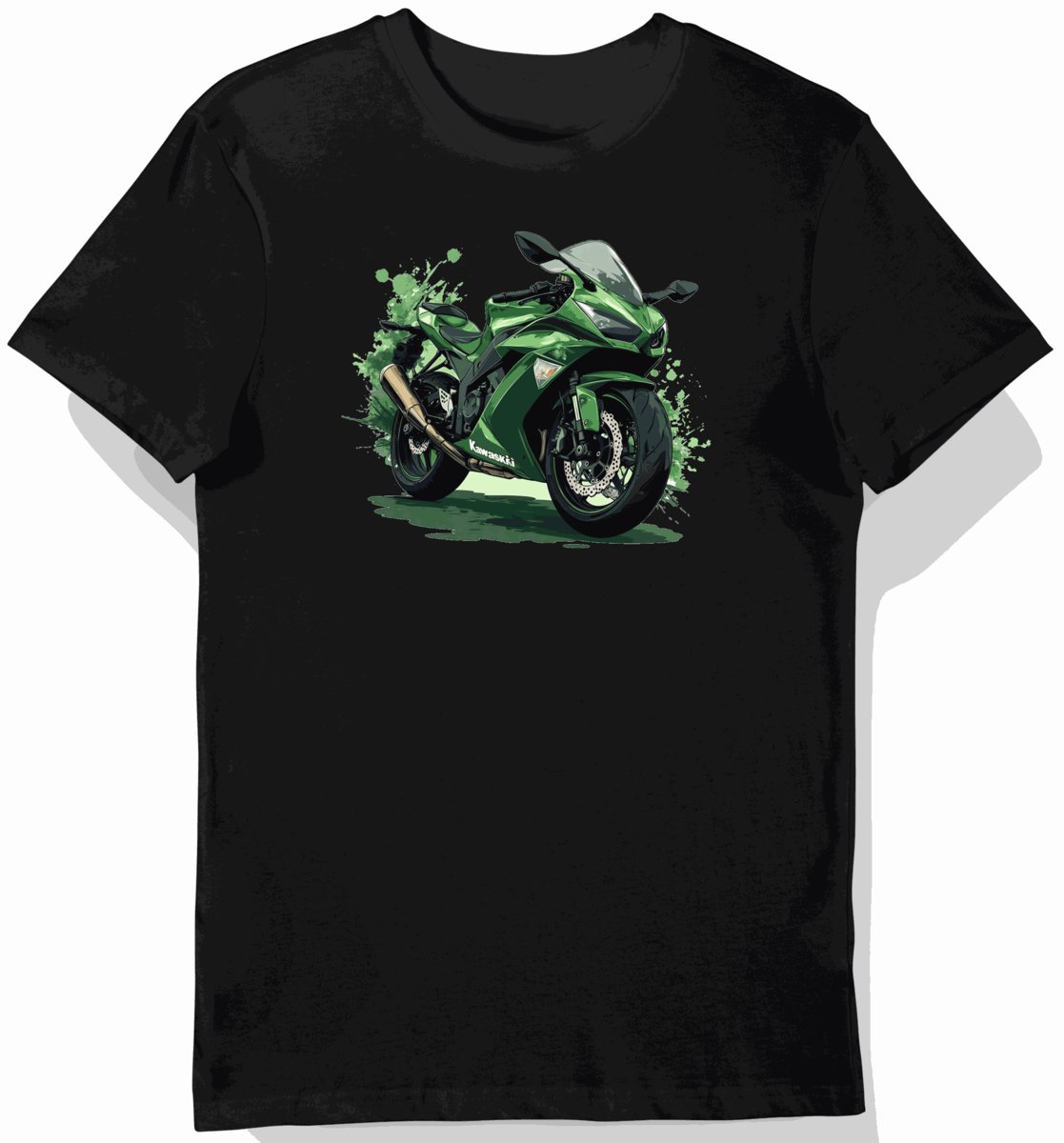 Koszulka męska czarna Motocyklowa Kawasaki Przygody L