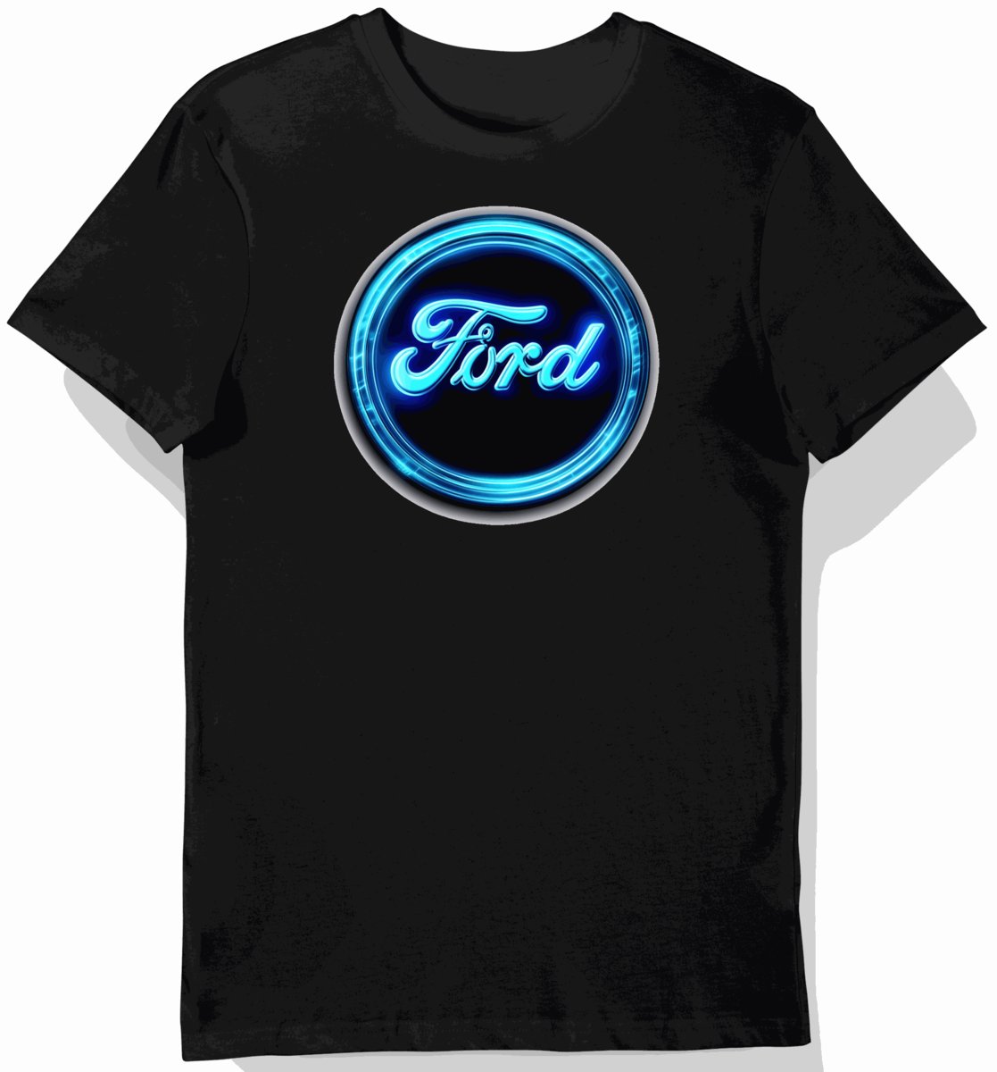 Koszulka męska czarna z Futurystycznym Logotypem Forda 3XL