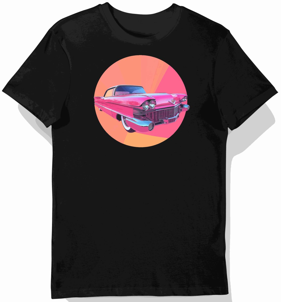 Koszulka męska czarna z motywem klasycznego Cadillaca L