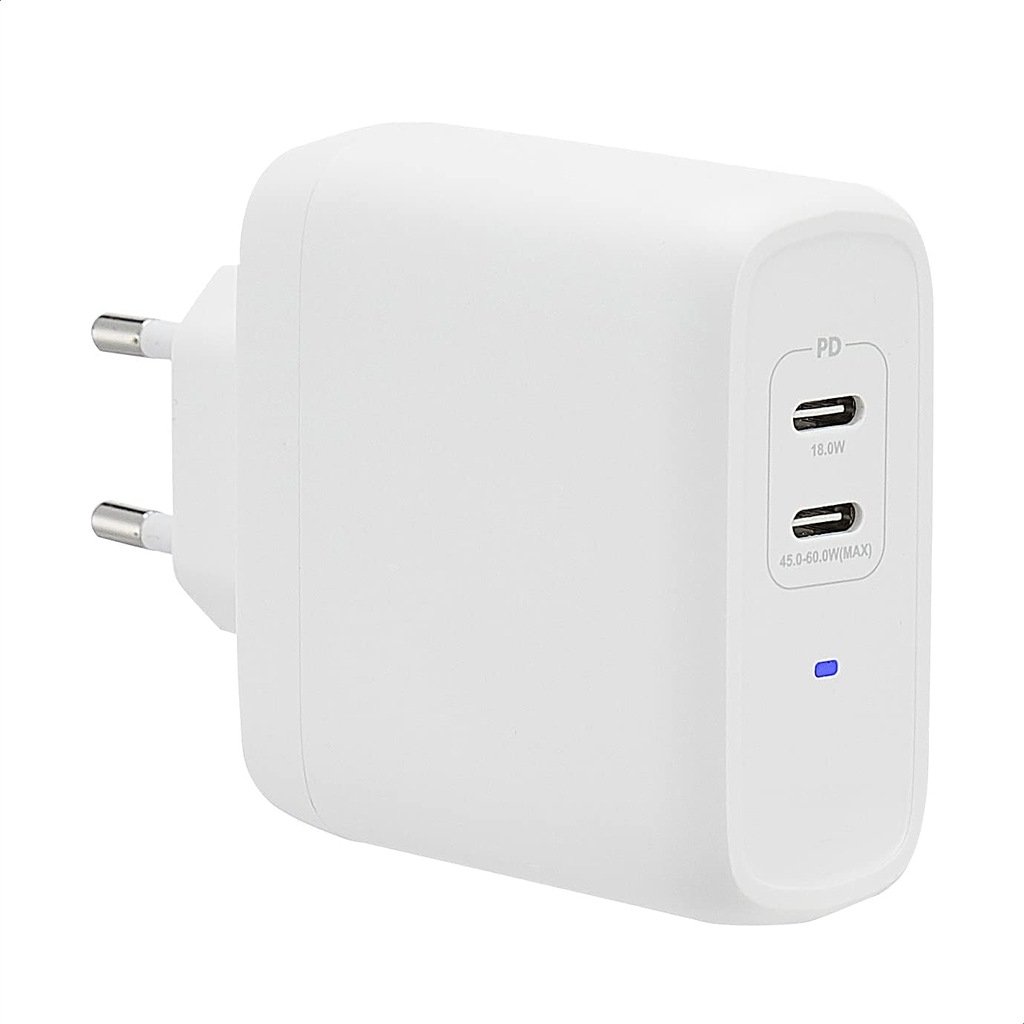 Ładowarka ścienna USB C z 2 przyłączami, 63 W, GaN