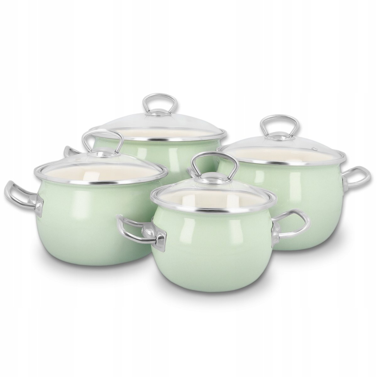 Garnki Emaliowane Z Pokrywką Indukcja Gaz Emalia Naczynia Olkusz Zestaw 8El