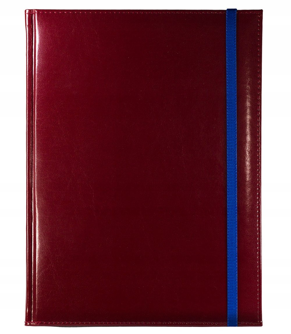 Notes książkowy A4 AVI BORDOWY gumka zamykająca niebieska, notatnik