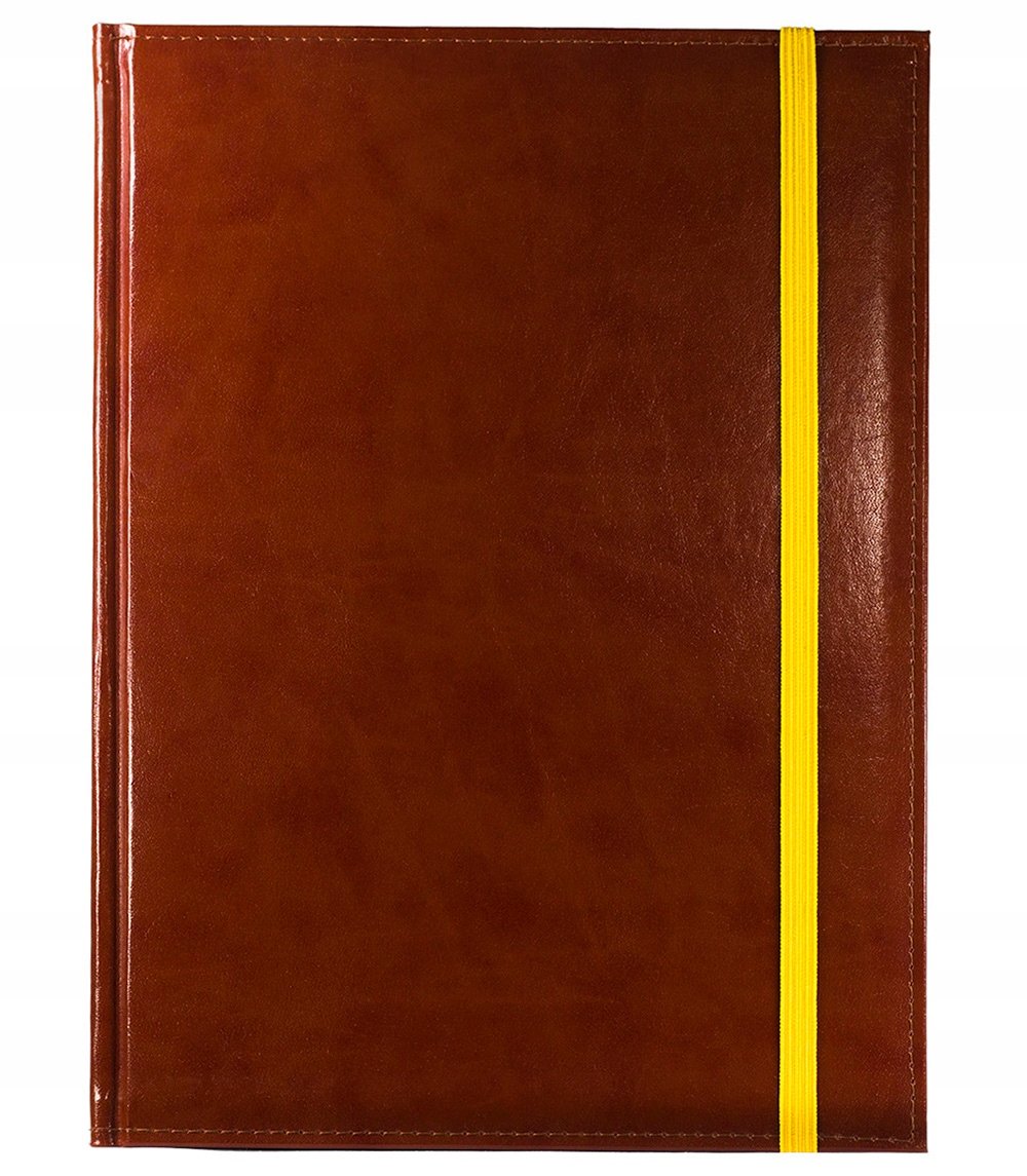 Notes książkowy A4 Sena JASNY BRĄZ gumka zamykająca żółta, notatnik