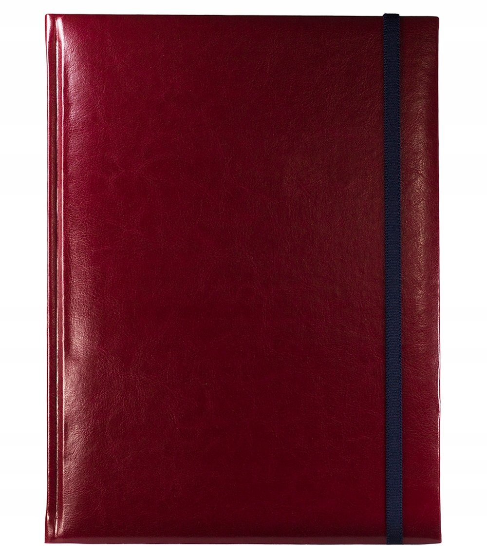 Notes książkowy A4 Sydne BORDOWY gumka zamykająca czarna, notatnik