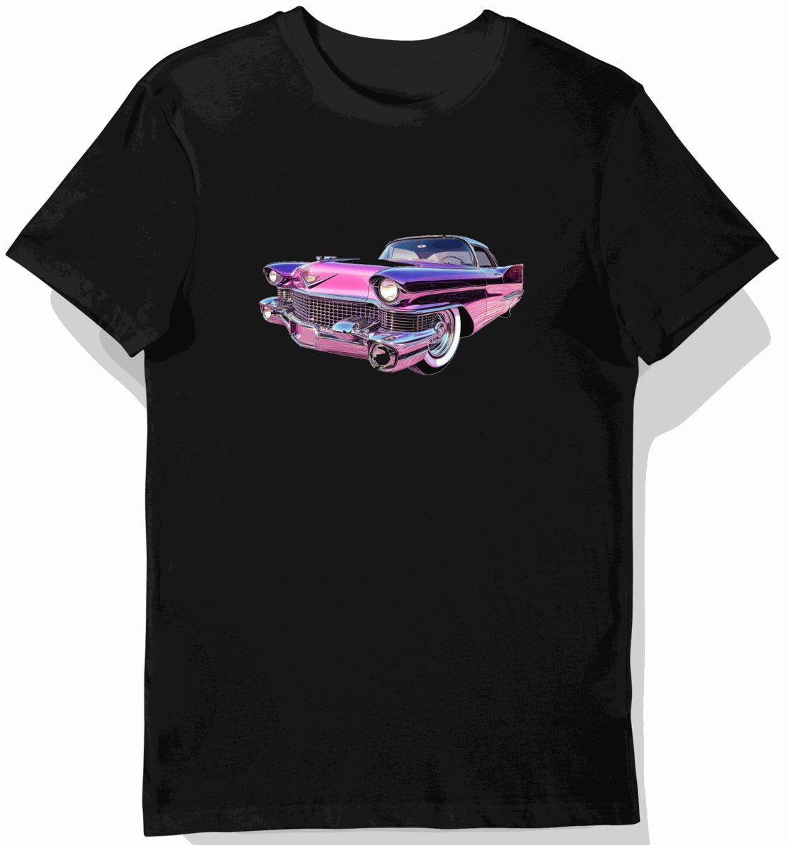 Koszulka męska czarna z Grafiką Klasycznego Cadillaca L
