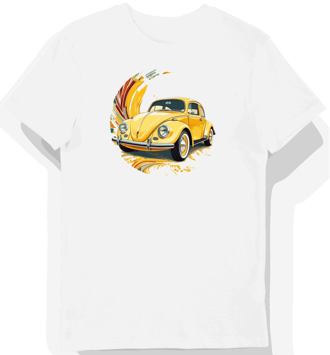 Koszulka męska biała z Klasycznym Samochodem i Letnim Klimatem 3XL