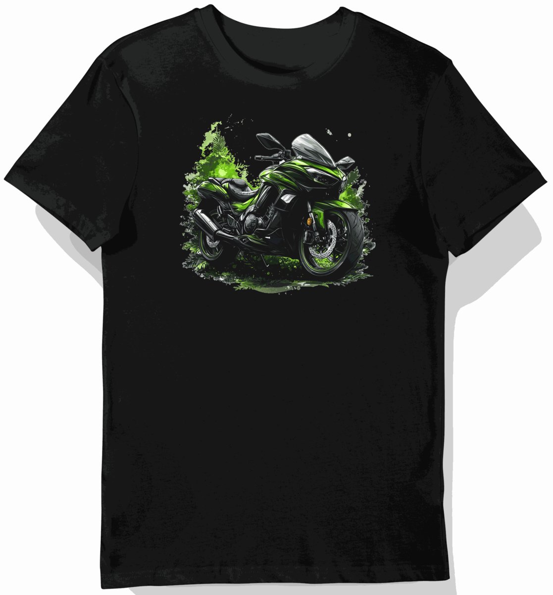 Koszulka męska czarna z Motywem Motocyklowym Kawasaki Voyager XXL