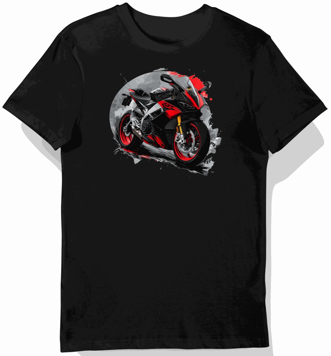 Koszulka męska czarna Motocyklowa Dynamika Aprilia S