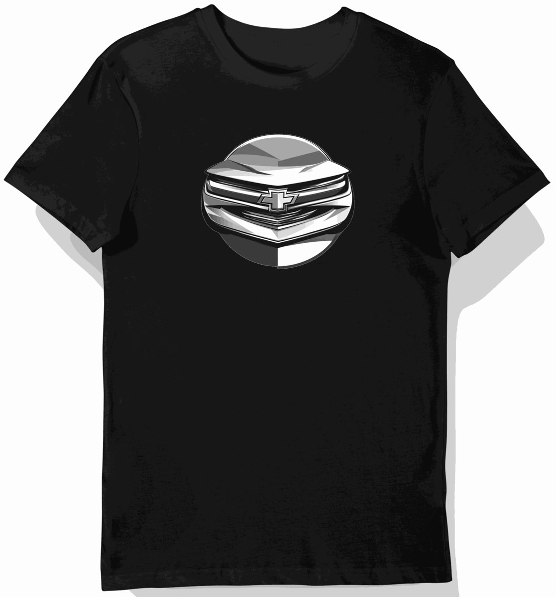 Koszulka męska czarna z emblematem Chevroletu w eleganckim stylu L