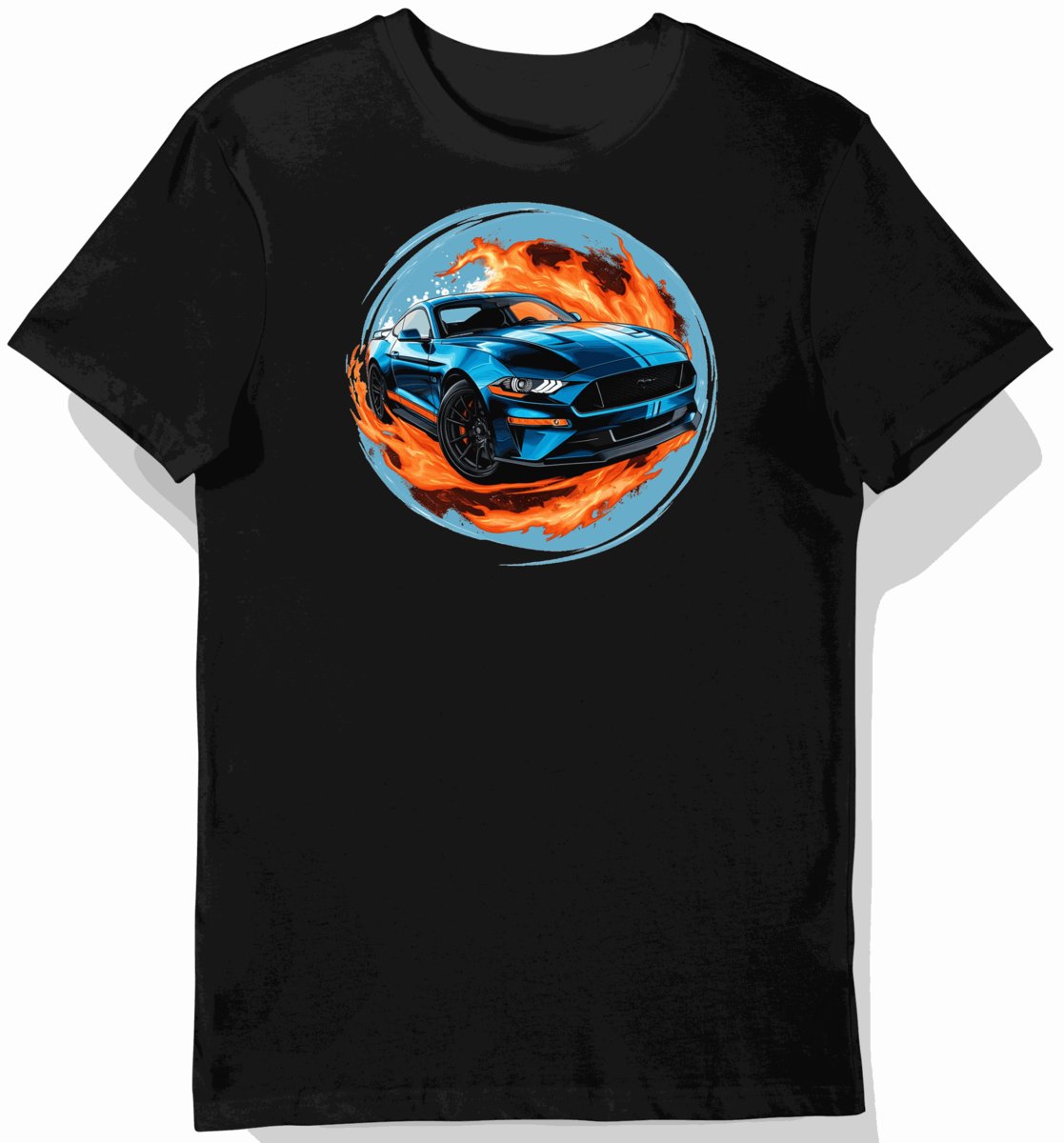 Koszulka męska czarna Sportowy Grzmot Mustang GT4 L