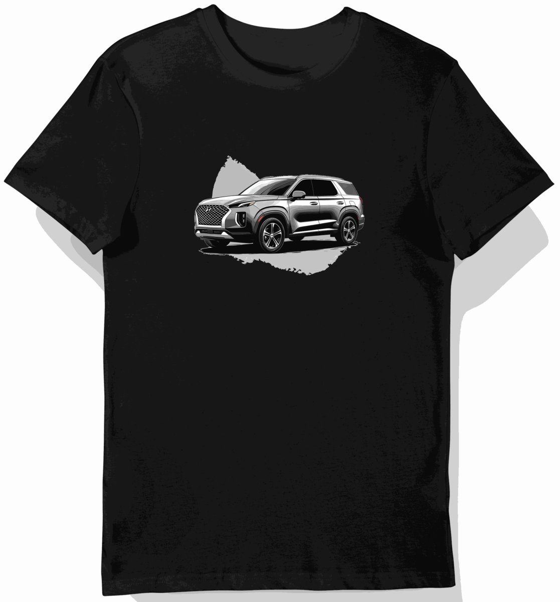Koszulka męska czarna Klasyczny Styl SUV Hyundai S