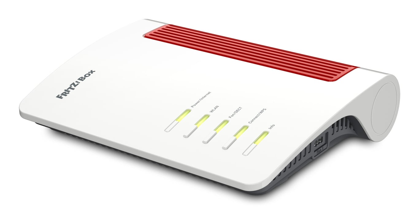 FRITZ!Box 4690 router bezprzewodowy Dual-band (2.4 GHz/5 GHz) Czerwony, Biały 20003082 20003082