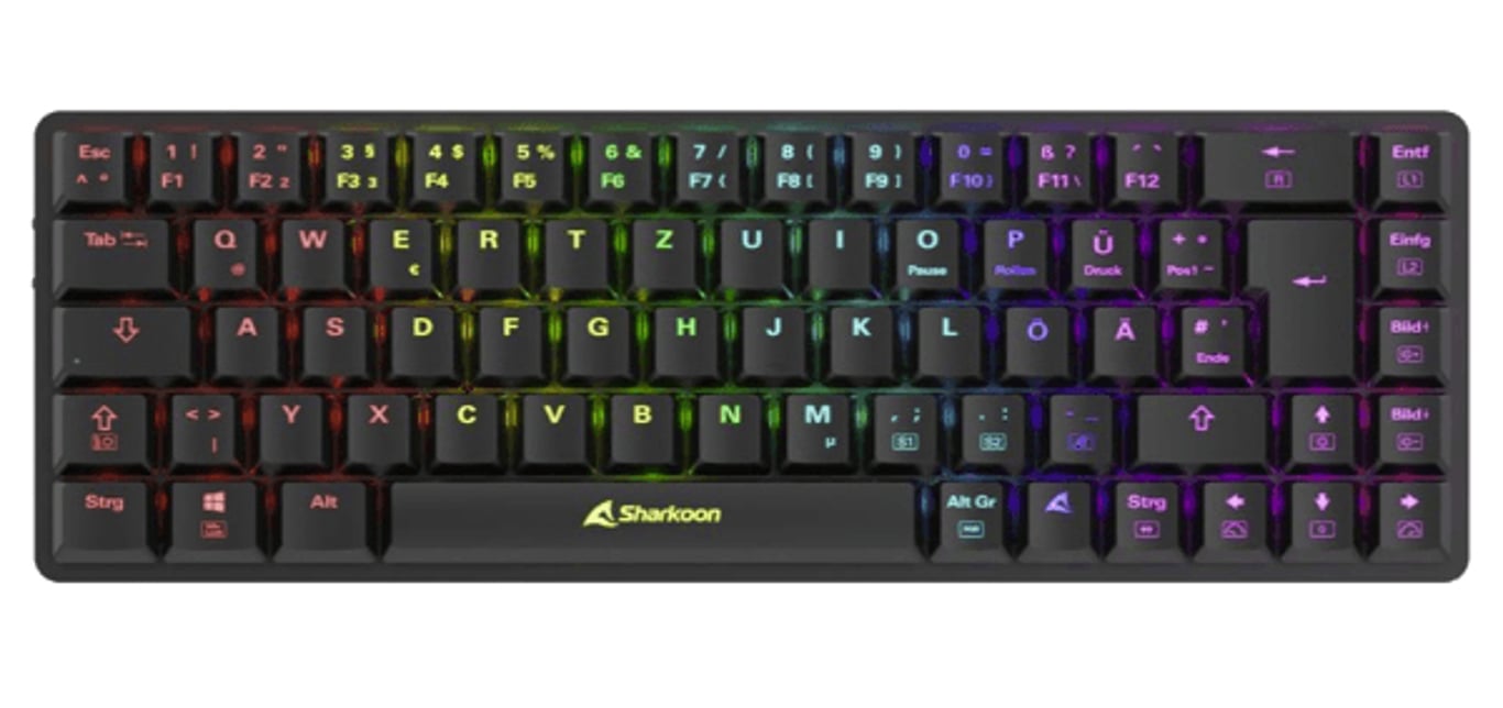 Sharkoon PureWriter W65 klawiatura Gaming RF Wireless QWERTZ Niemiecki Czarny 4044951036929
