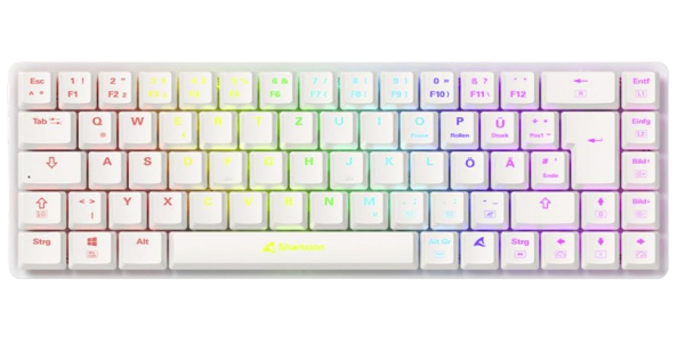 Sharkoon PureWriter W65 klawiatura Gaming RF Wireless QWERTZ Niemiecki Czarny 4044951037025