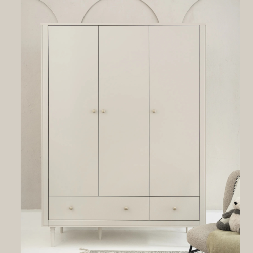 Szafa Petite 3 drzwiowa jasno beżowa Art deco